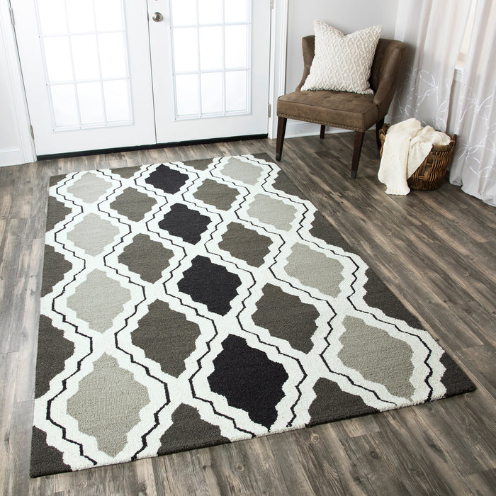 Rizzy Home Country CT2594 Black/Grey Trellis Area Rug