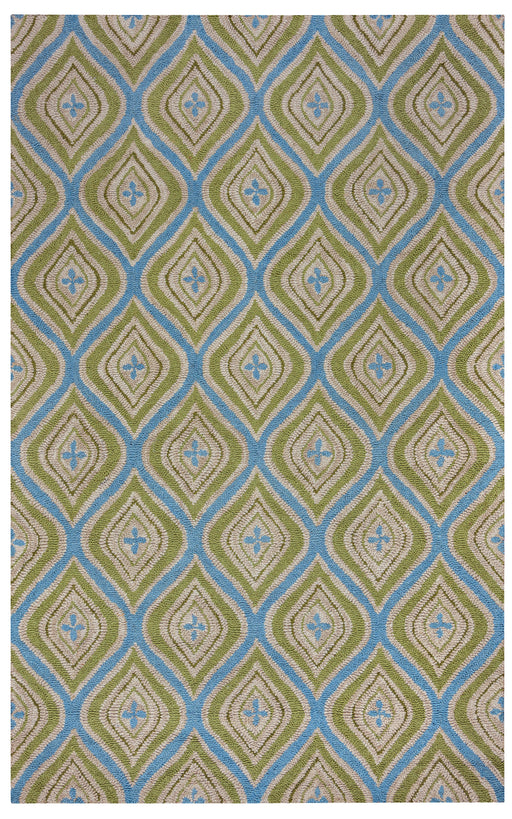Rizzy Home Country CT3123 Green/Blue Trellis Area Rug