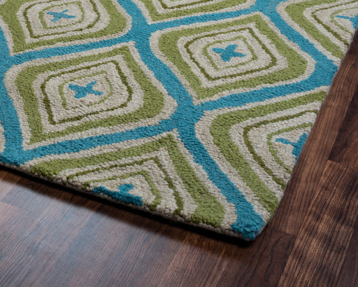 Rizzy Home Country CT3123 Green/Blue Trellis Area Rug