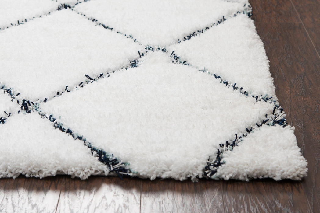Rizzy Home Connex CX005A White Diamond Area Rug