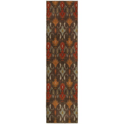 Oriental Weavers Casablanca Brown/Orange Floral 4447A Area Rug