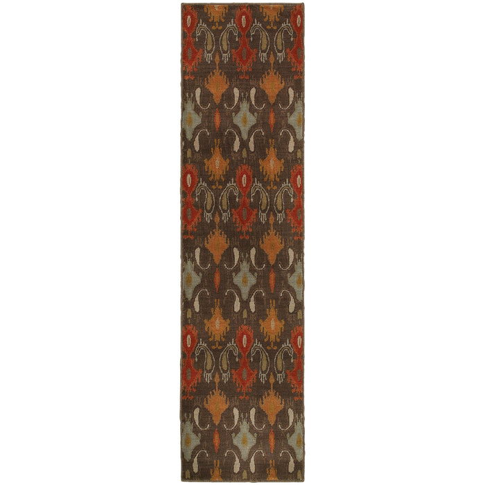 Oriental Weavers Casablanca Brown/Orange Floral 4447A Area Rug