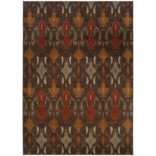 Oriental Weavers Casablanca Brown/Orange Floral 4447A Area Rug