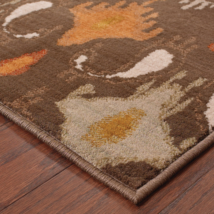 Oriental Weavers Casablanca Brown/Orange Floral 4447A Area Rug