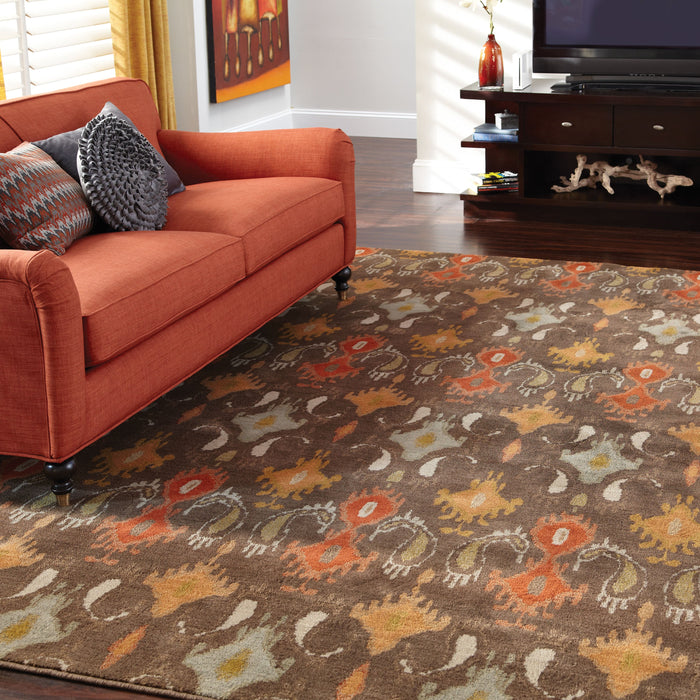 Oriental Weavers Casablanca Brown/Orange Floral 4447A Area Rug