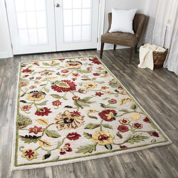 Rizzy Home Dimensions DI1159 Khaki Floral Area Rug