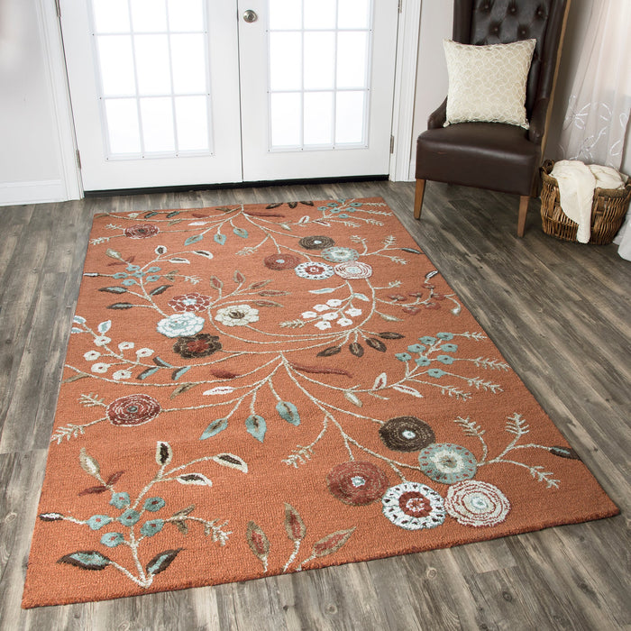 Rizzy Home Eden Harbor EH8637 Orange Floral Area Rug