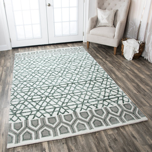 Rizzy Home Eden Harbor EH8810 Blue/Teal Geometric Area Rug