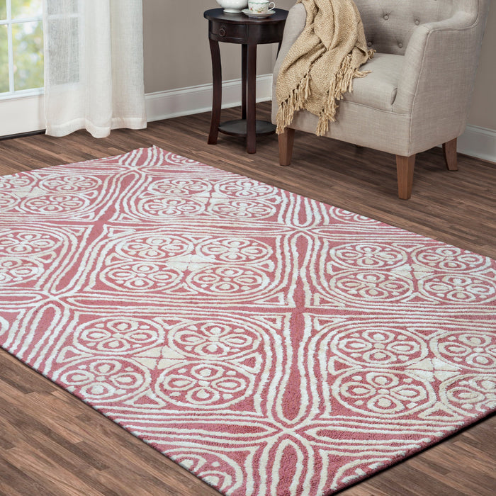 Rizzy Home Eden Harbor EH8892 Pink Trellis Area Rug