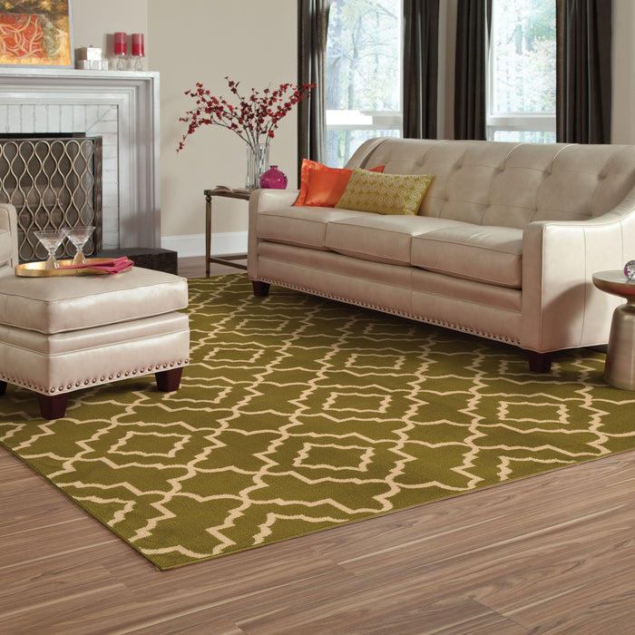 Oriental Weavers Ella Green/Beige Geometric 5185D Area Rug