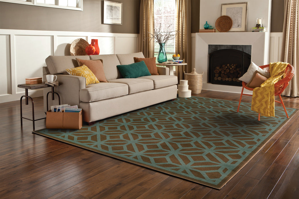Oriental Weavers Ella Brown/Blue Geometric 5188D Area Rug