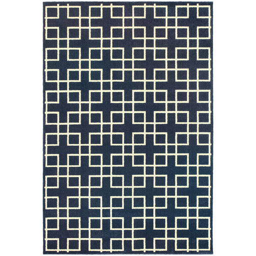 Oriental Weavers Ellerson Navy/Ivory Lattice 6140B Area Rug