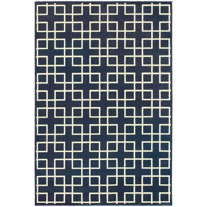 Oriental Weavers Ellerson Navy/Ivory Lattice 6140B Area Rug
