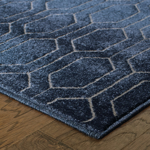 Oriental Weavers Ellerson Navy/Grey Geometric 8021X Area Rug