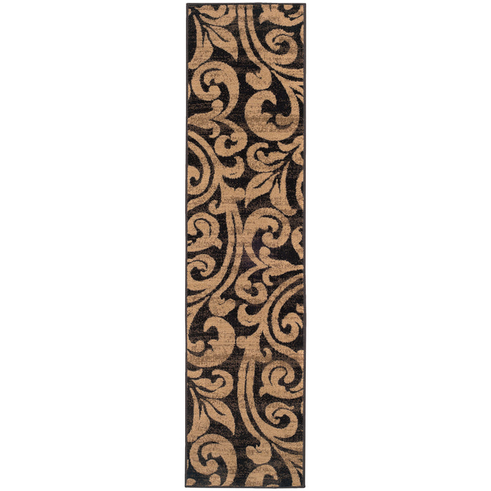 Oriental Weavers Emerson Black/Gold Botanical 2033C Area Rug