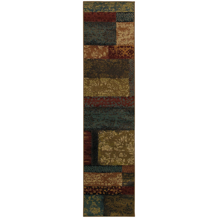 Oriental Weavers Emerson Brown/Teal Geometric 2480C Area Rug