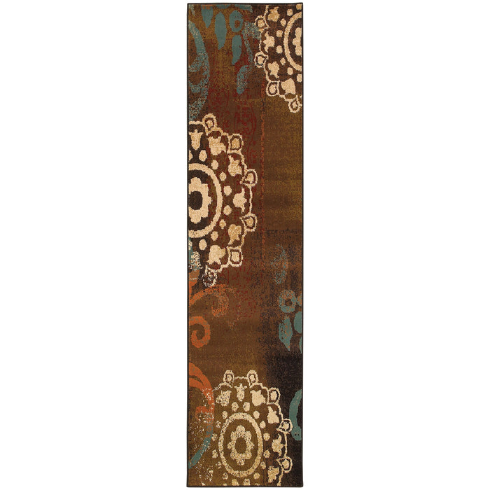 Oriental Weavers Emerson Brown/Blue Abstract 2822A Area Rug