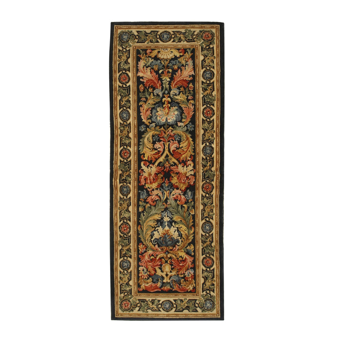 EORC Brown Hand Knotted Wool Savonnerie Rug Rug