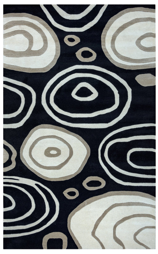 Rizzy Home Fusion FN0071 Black Abstract Area Rug