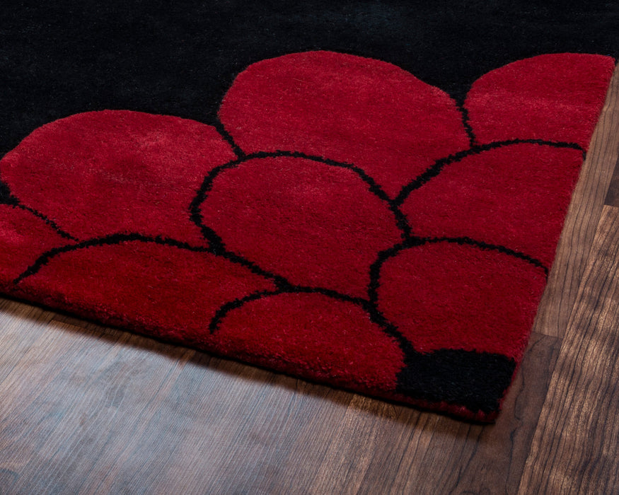 Rizzy Home Fusion FN1035 Black Floral Area Rug