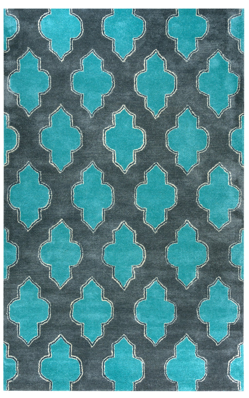 Rizzy Home Fusion FN2209 Blue/Teal Trellis Area Rug