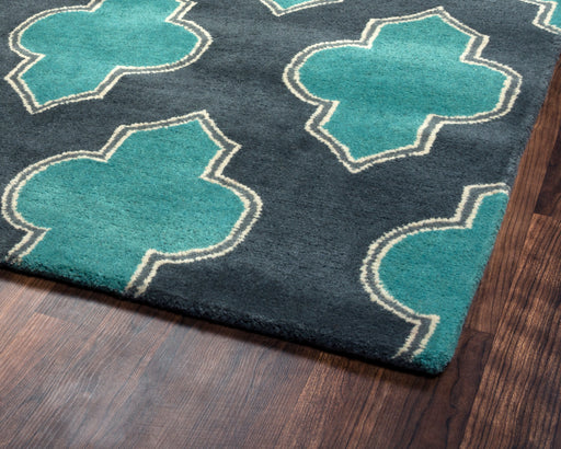 Rizzy Home Fusion FN2209 Blue/Teal Trellis Area Rug