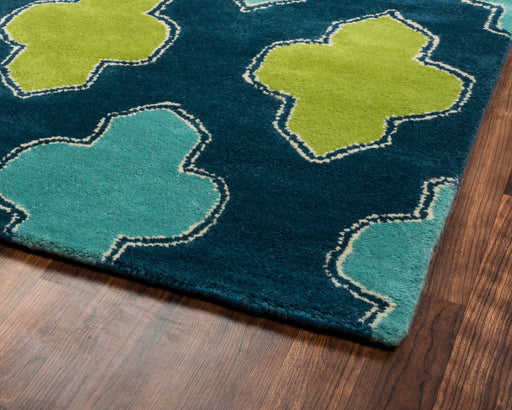 Rizzy Home Fusion FN2247 Blue/Teal/Green Trellis Area Rug