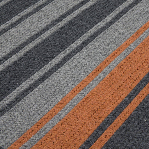 Colonial Mills Frazada Stripe FZ29 Charcoal /Orange Stripes Area Rug