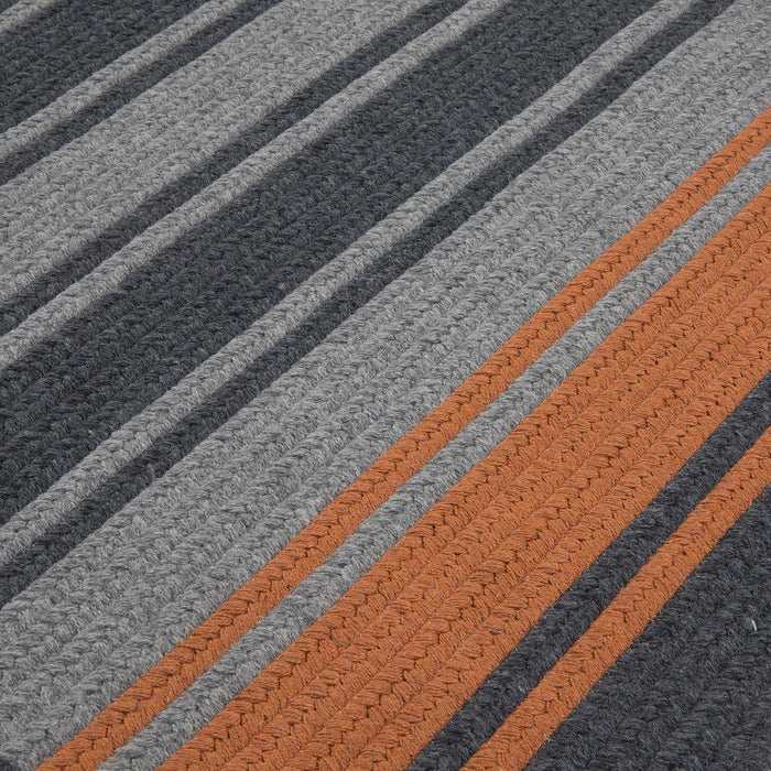 Colonial Mills Frazada Stripe FZ29 Charcoal /Orange Stripes Area Rug