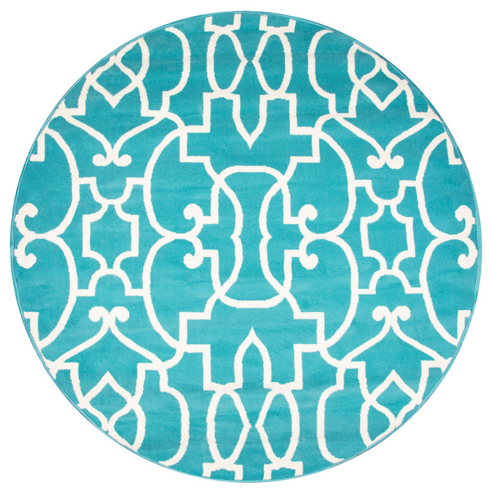 Rizzy Home Glendale GD5949 Aqua/Blue Trellis Area Rug