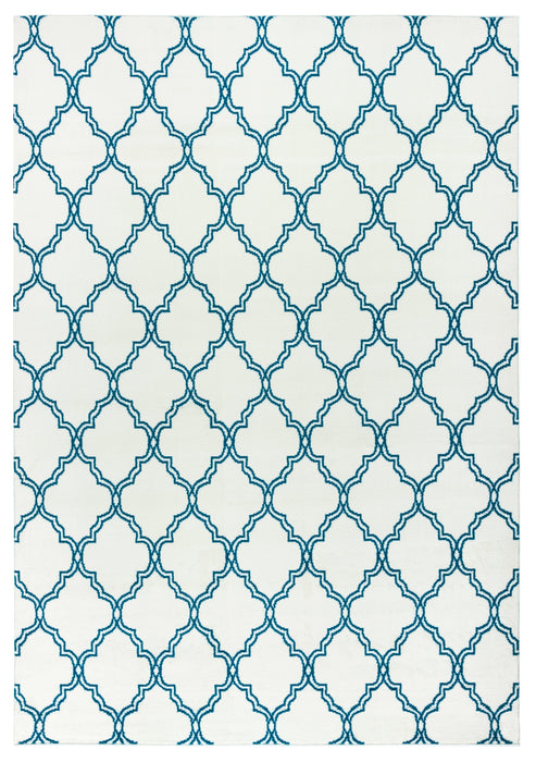 Rizzy Home Glendale GD5953 White Trellis Area Rug