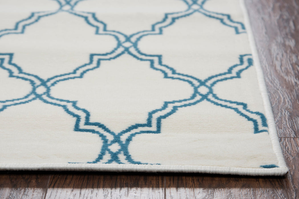 Rizzy Home Glendale GD5953 White Trellis Area Rug