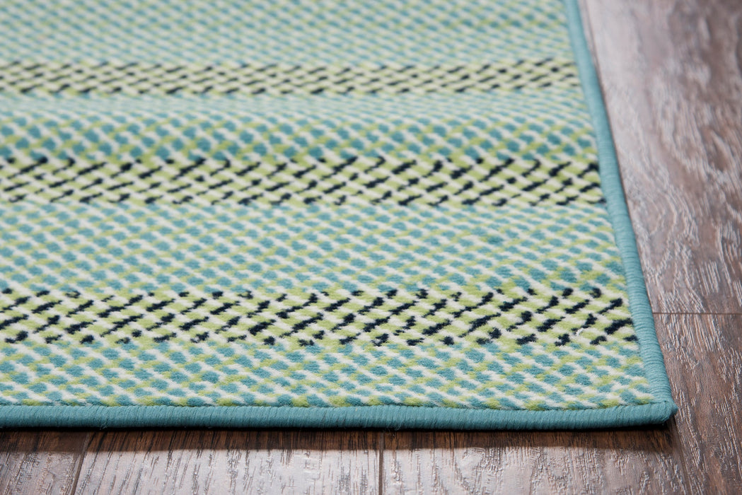 Rizzy Home Glendale GD7003 Blue/Aqua Stripe Area Rug
