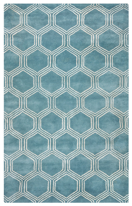 Rizzy Home Gillespie Avenue GV8724 Blue Geometric Area Rug