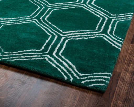 Rizzy Home Gillespie Avenue GV8733 Green Geometric Area Rug