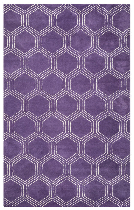 Rizzy Home Gillespie Avenue GV8734 Purple Geometric Area Rug