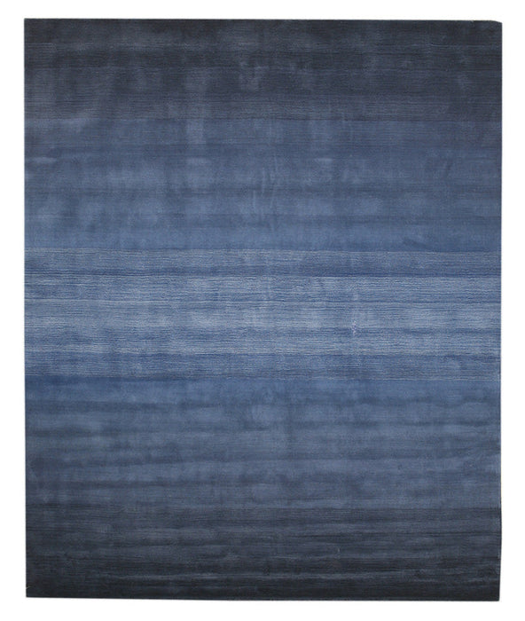 EORC Hand-tufted Wool Blue Transitional Abstract Horizon Rug