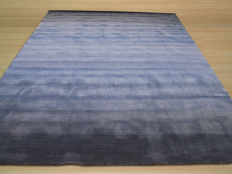 EORC Hand-tufted Wool Blue Transitional Abstract Horizon Rug