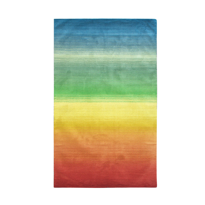 EORC Multicolored Hand-Tufted Wool Rainbow Rug