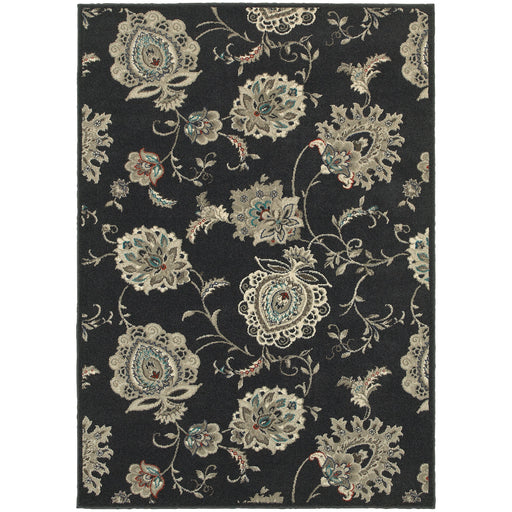 Oriental Weavers Highlands Midnight/Ivory Floral 2444I Area Rug
