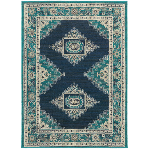 Oriental Weavers Highlands Blue/Ivory Medallion 6658A Area Rug