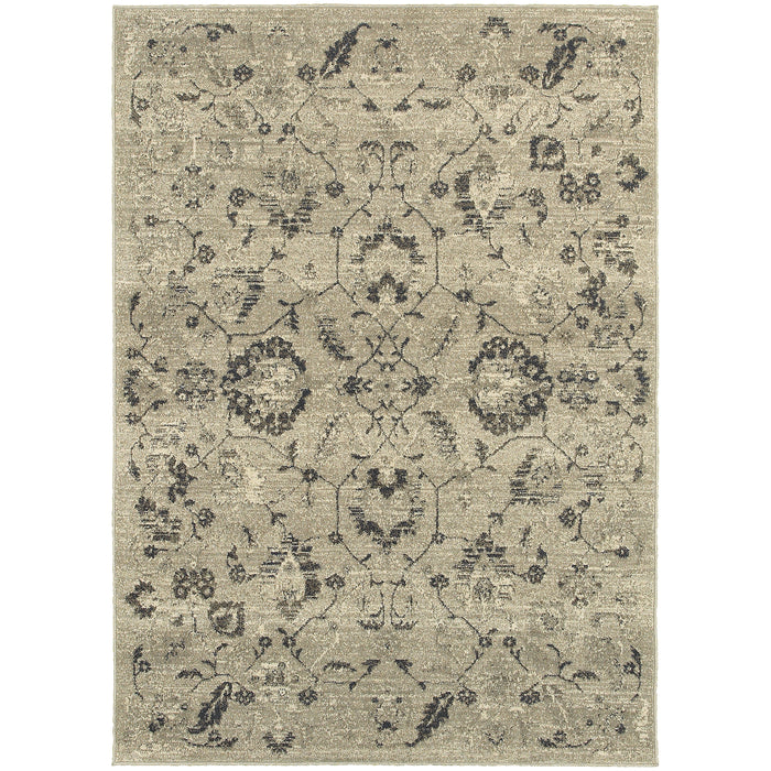 Oriental Weavers Highlands Beige/Grey Floral 6684D Area Rug