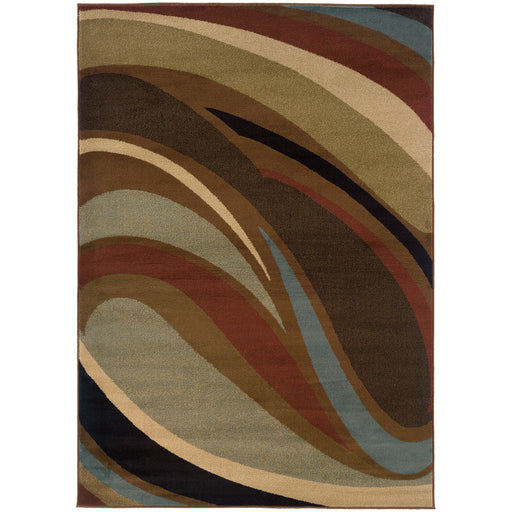 Oriental Weavers Hudson Brown Abstract 2666F Area Rug