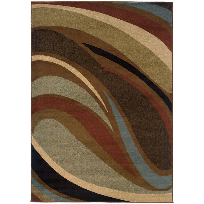 Oriental Weavers Hudson Brown Abstract 2666F Area Rug
