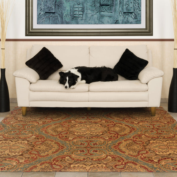 Oriental Weavers Huntley Blue/Rust Floral 19101 Area Rug