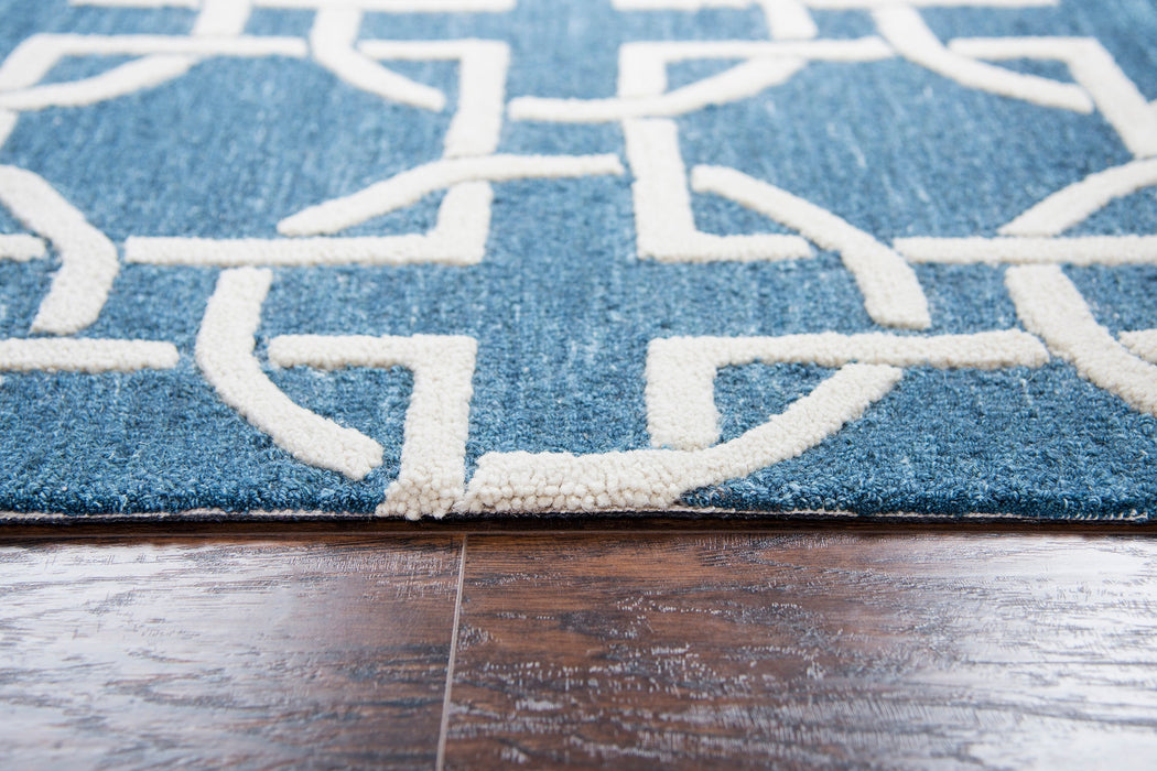 Rizzy Home Idyllic ID880A Blue Interlocking Circles Area Rug