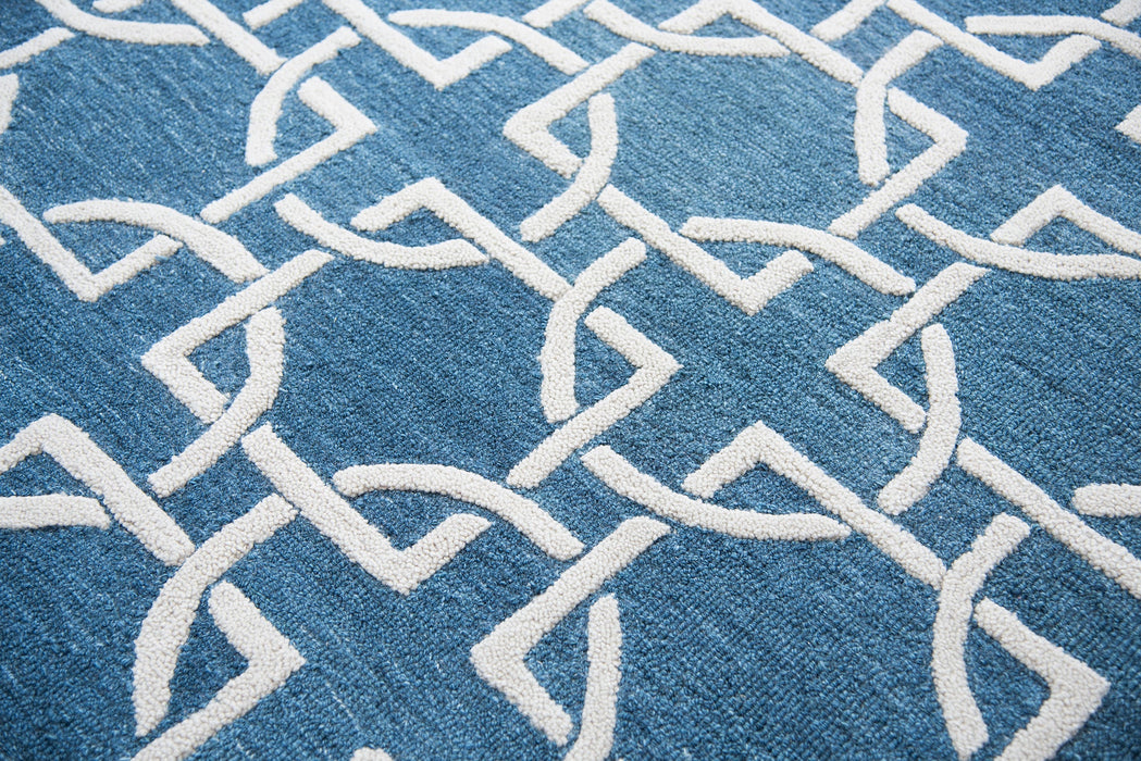 Rizzy Home Idyllic ID880A Blue Interlocking Circles Area Rug