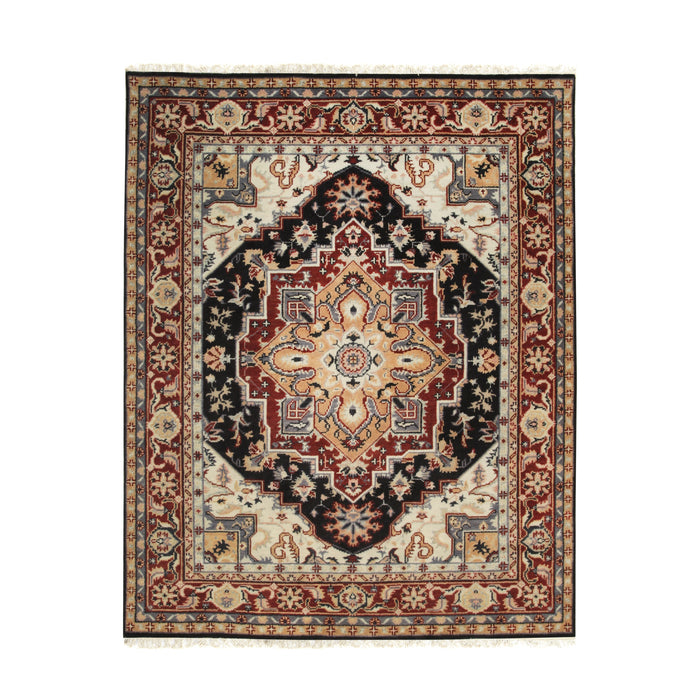 EORC Navy Hand Knotted Wool Heriz Weave Rug