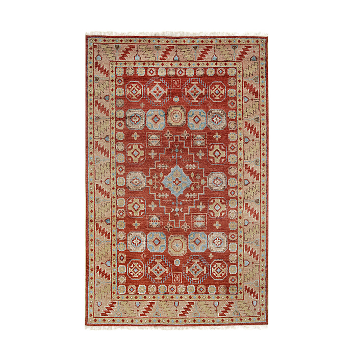 EORC Rust Hand Knotted Wool Knotted Rug