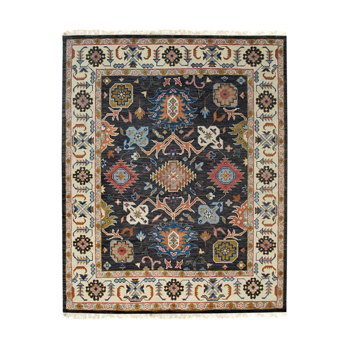 EORC Charcoal Hand Knotted Wool Knot Rug